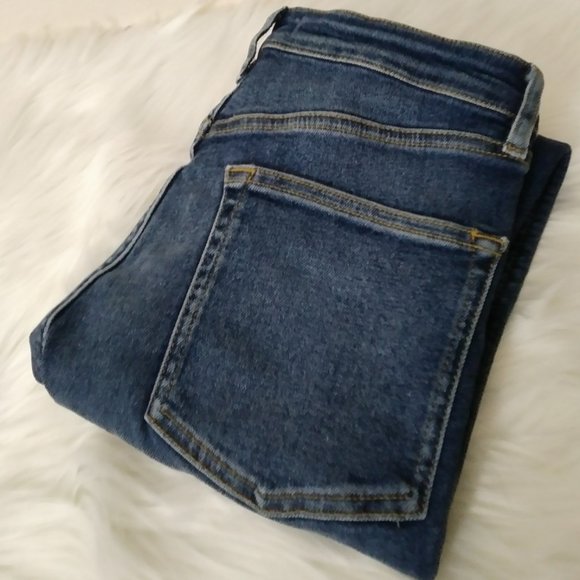 Jeans We the Free People High Rise  Frayed Hems Blue Jeans Size 28 - Picture 4 of 16